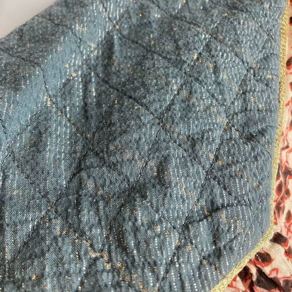 Scotch & Soda Vagabond Voyage Women's Metallic Floral Blouse Size Petite Flowy - Picture 7 of 13